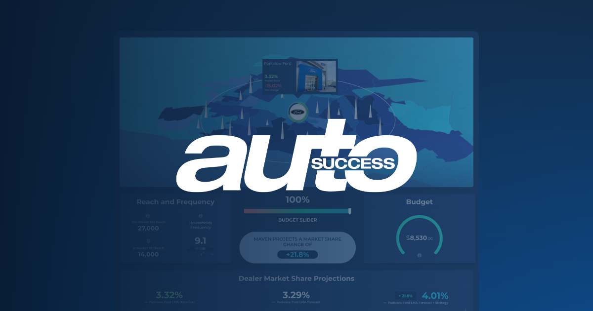 Image of EMG Maven's Strategy Engine's dealership streaming ad strategy, with a navy blue overlay.