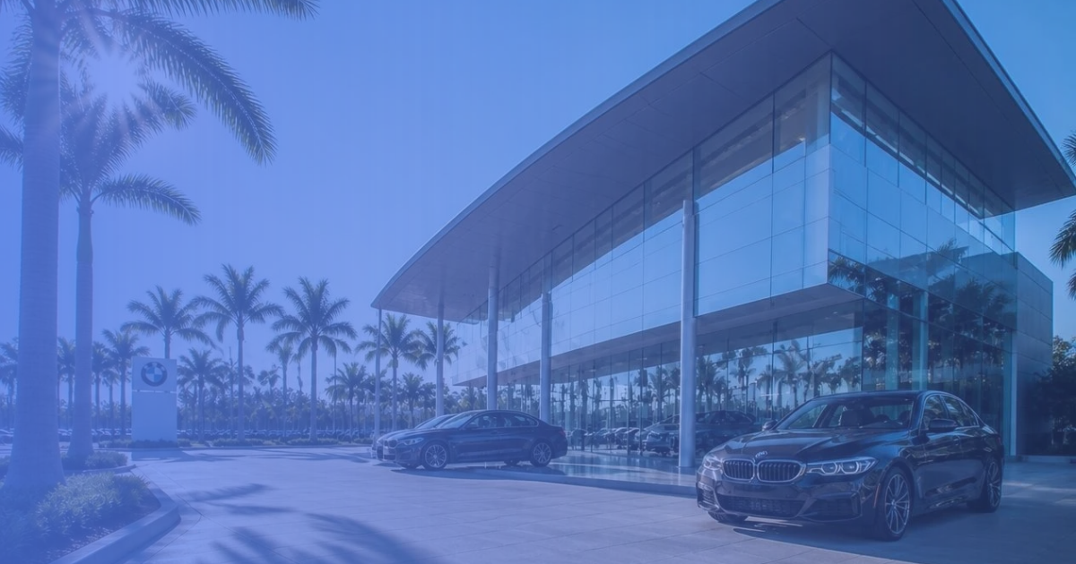 BMW Dealership with purple overlay